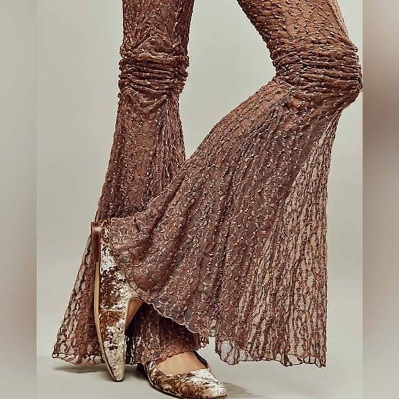 FREE PEOPLE Georgina Mesh Flare Pants NWT - Picture 3 of 13
